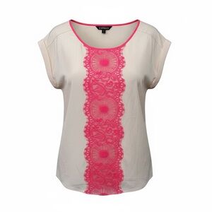 Express Neon Pink Lace Top S